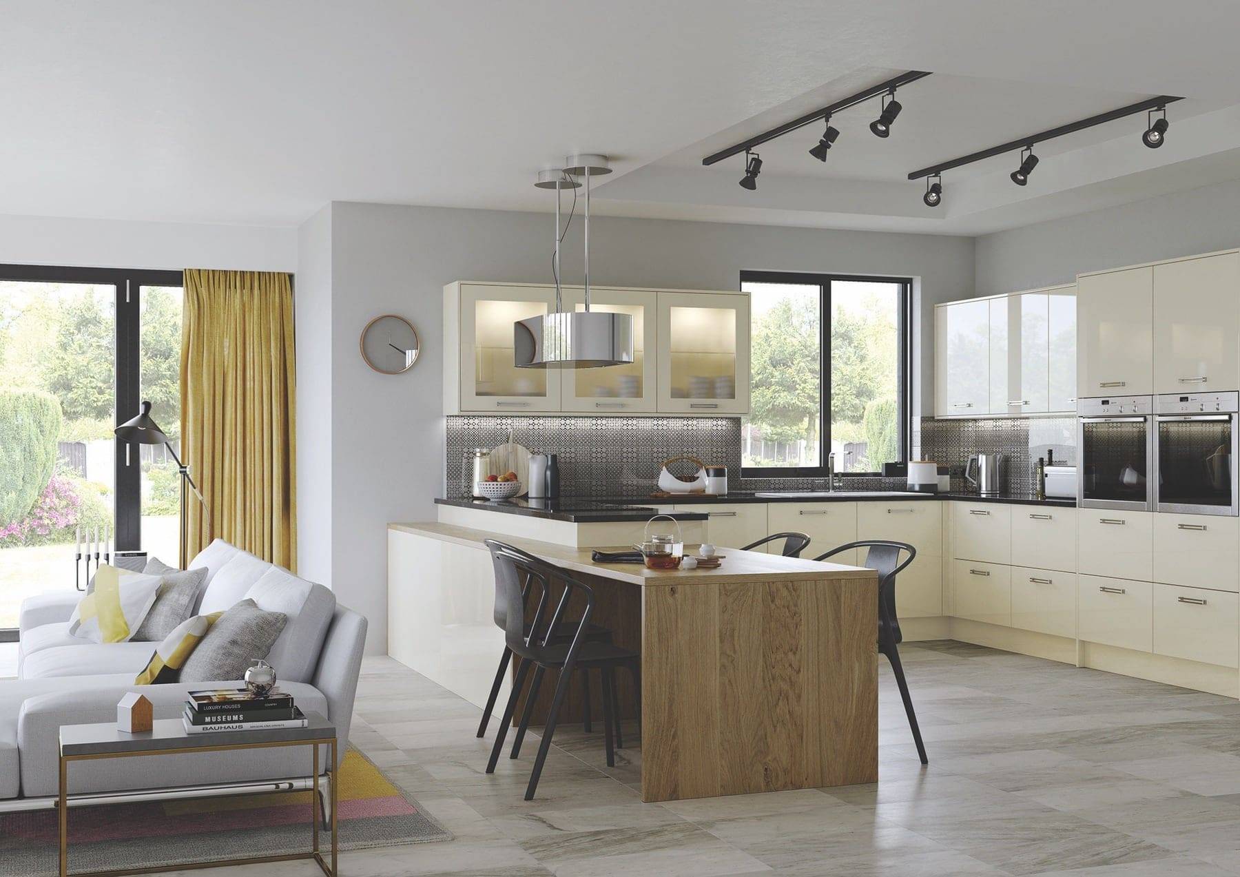 Zola Gloss Ivory U Shaped Kitchen | Atelier Kuchen, Wimbledon