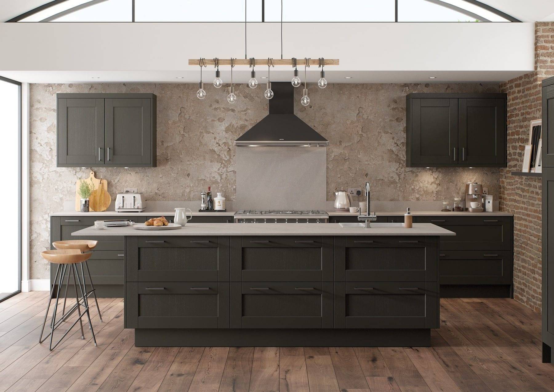 Kensington Graphite Shaker Kitchen With Island | Atelier Kuchen, Wimbledon