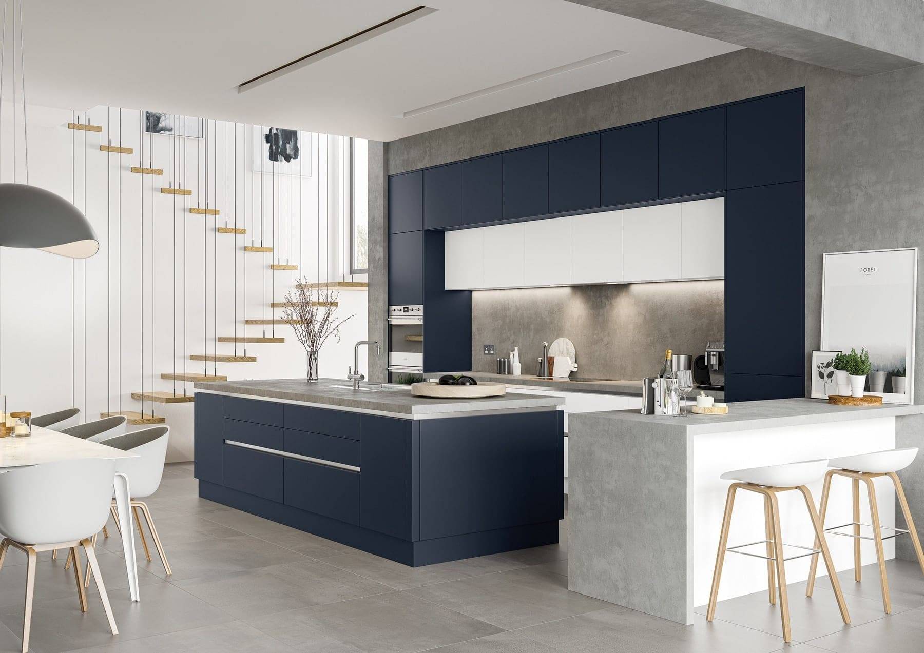 Zola Soft Matte Indigo Kitchen | Atelier Kuchen, Wimbledon