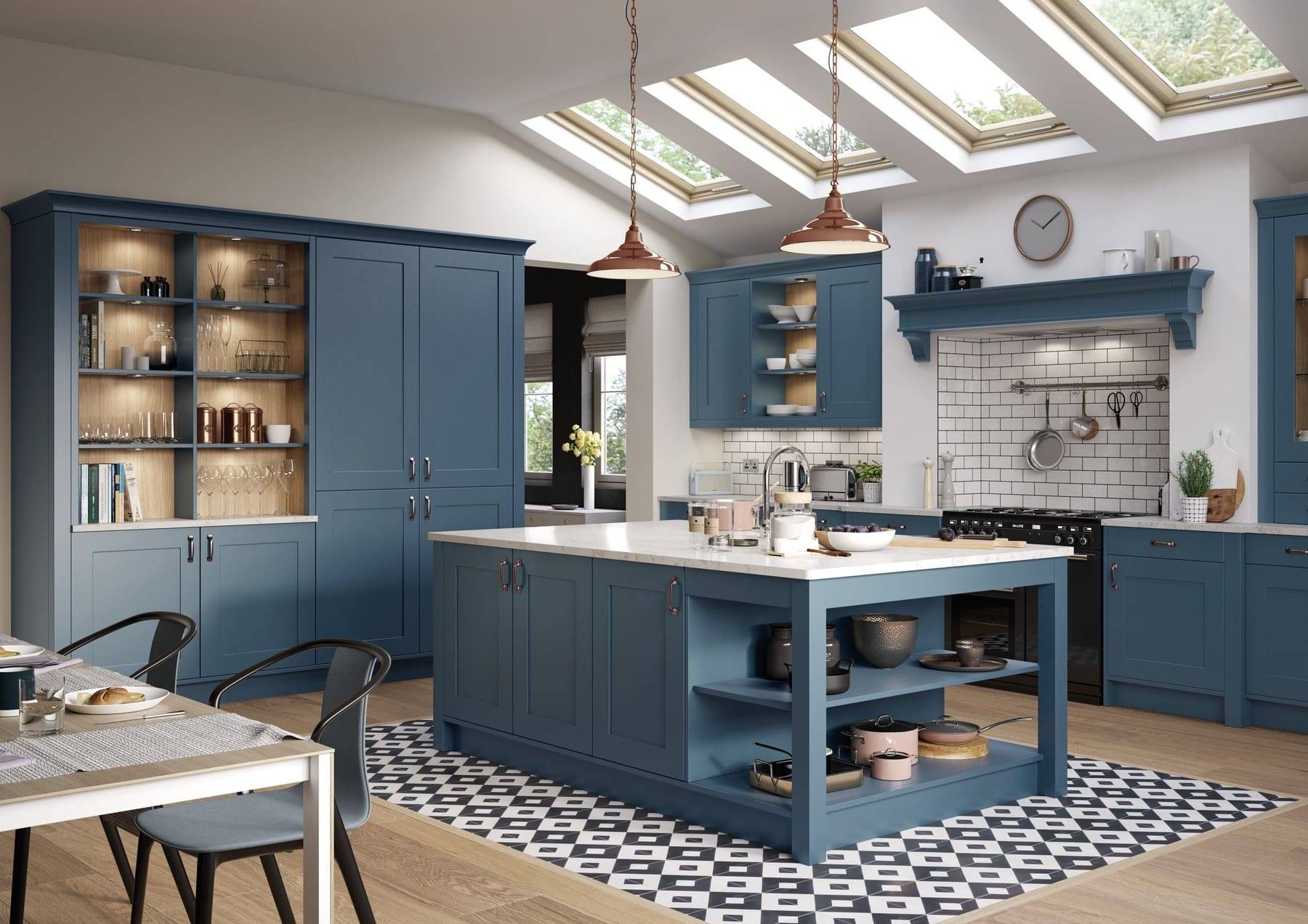 Georgia Airforce Shaker Kitchen With Island | Atelier Kuchen, Wimbledon