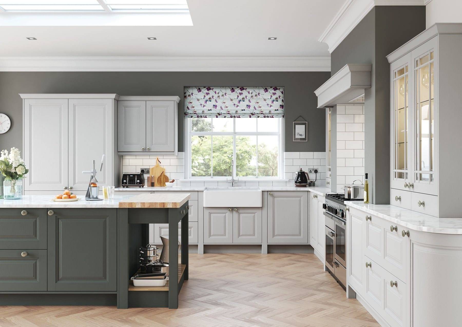 Jefferson Gun Metal Grey And Light Grey Shaker Kitchen | Atelier Kuchen, Wimbledon