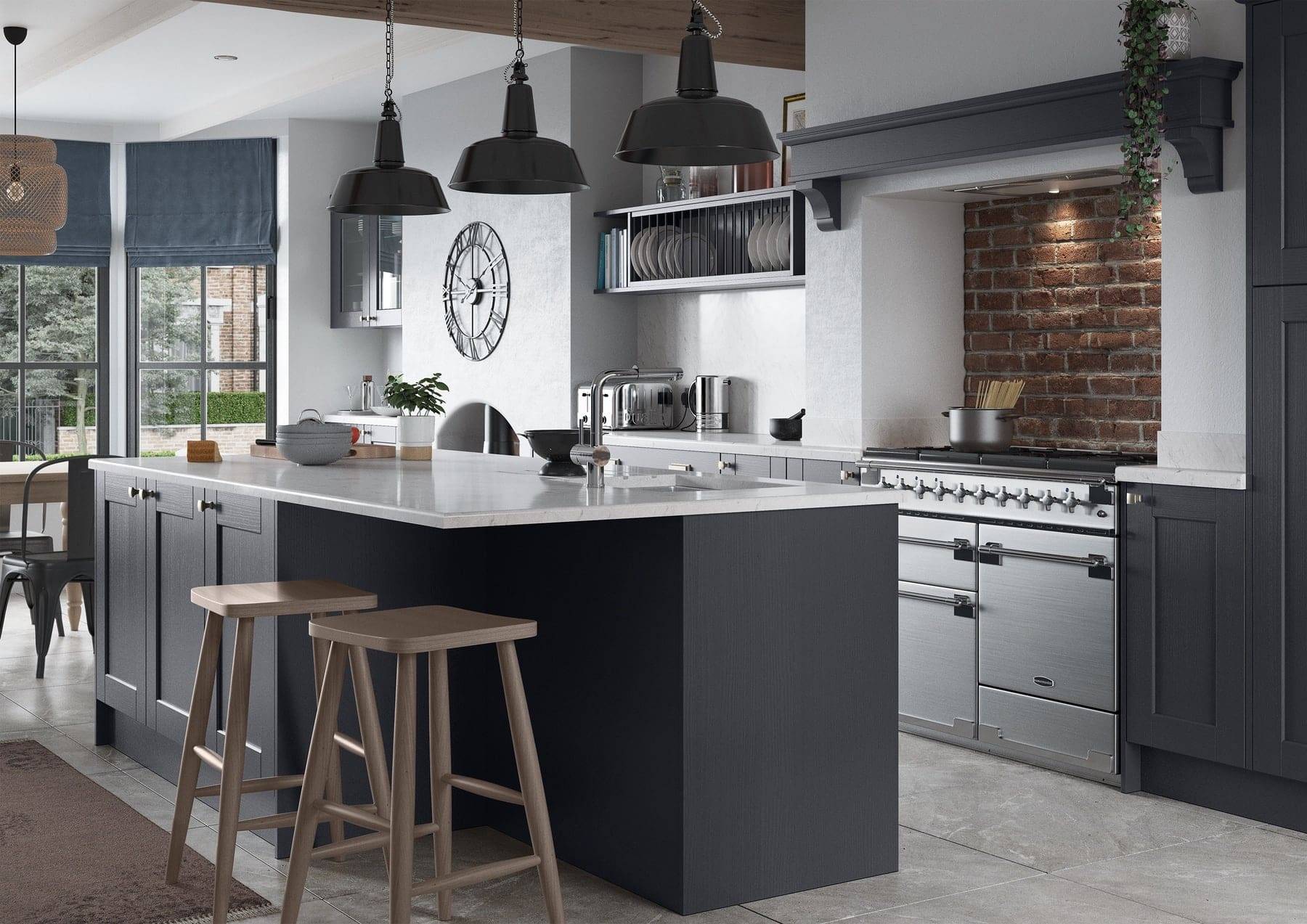 Kensington Indigo Shaker Kitchen | Atelier Kuchen, Wimbledon
