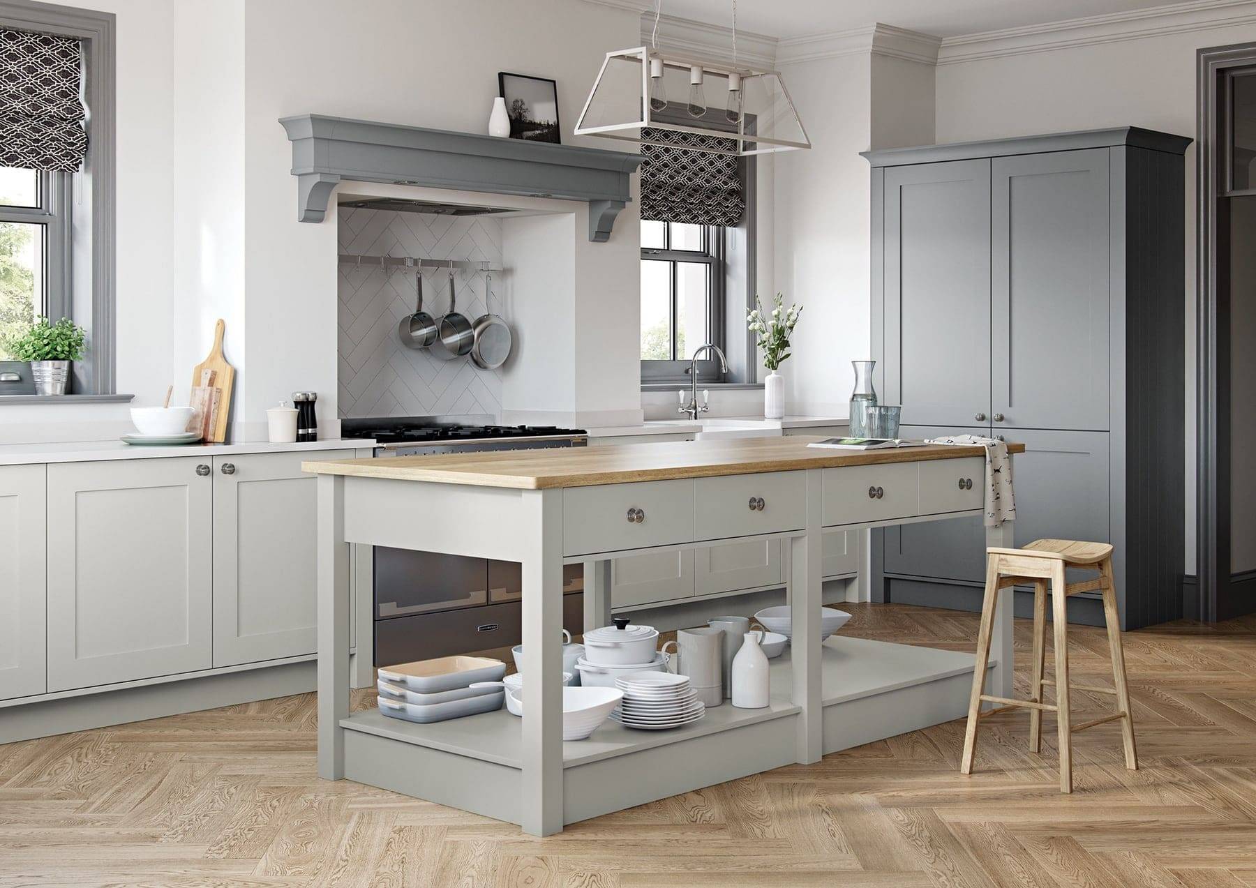 Georgia Light Grey And Dust Grey Shaker Kitchen | Atelier Kuchen, Wimbledon