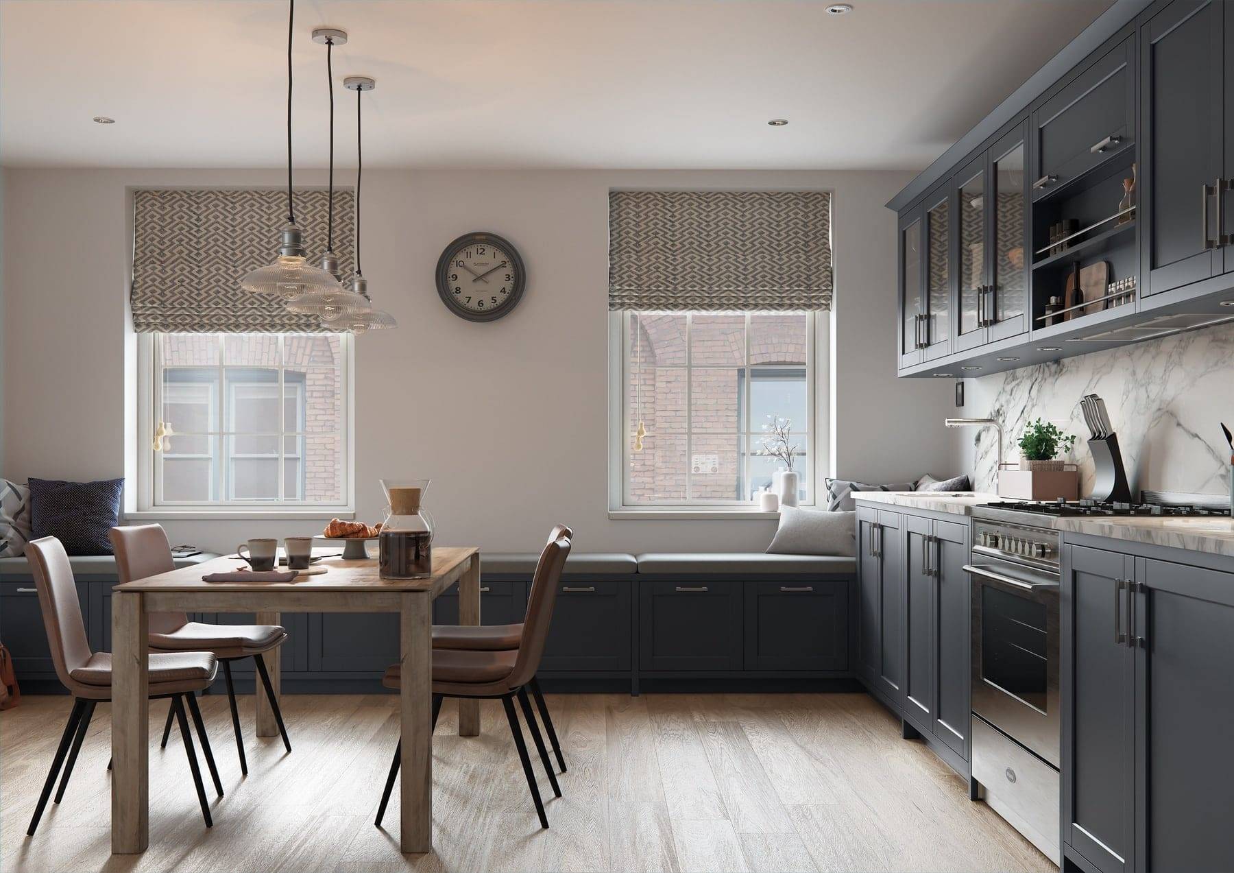 Dawson Indigo Shaker Open Plan Kitchen | Atelier Kuchen, Wimbledon