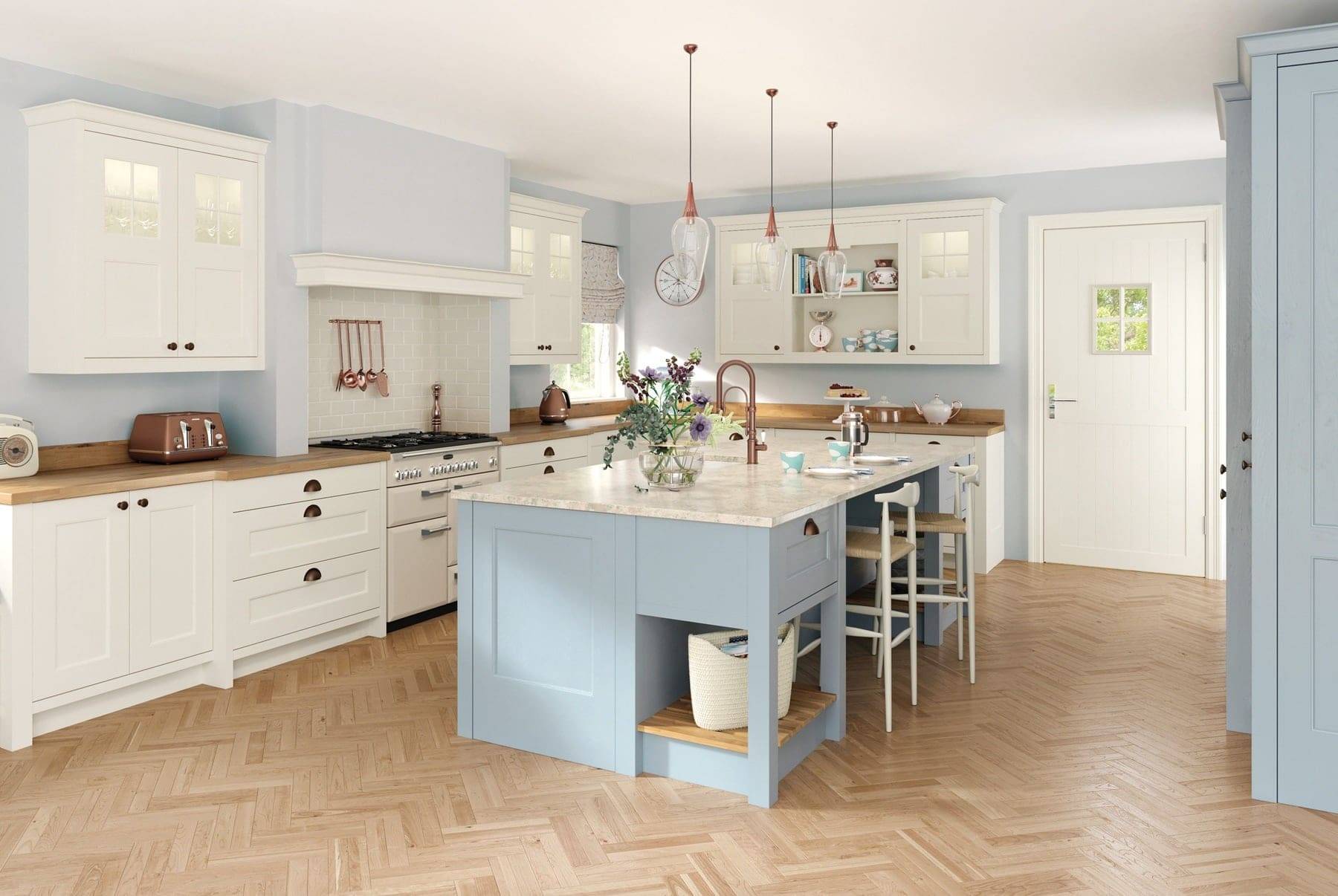 Wakefield Porcelain And Pantry Blue Shaker Kitchen 1 | Atelier Kuchen, Wimbledon