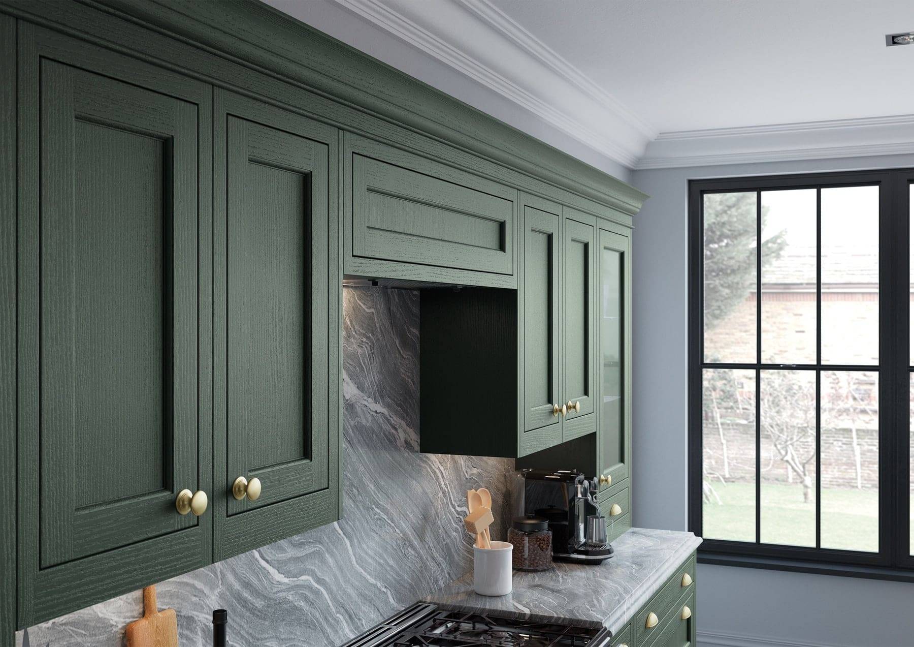 Belgravia Forest Green In Frame Shaker Kitchen | Atelier Kuchen, Wimbledon